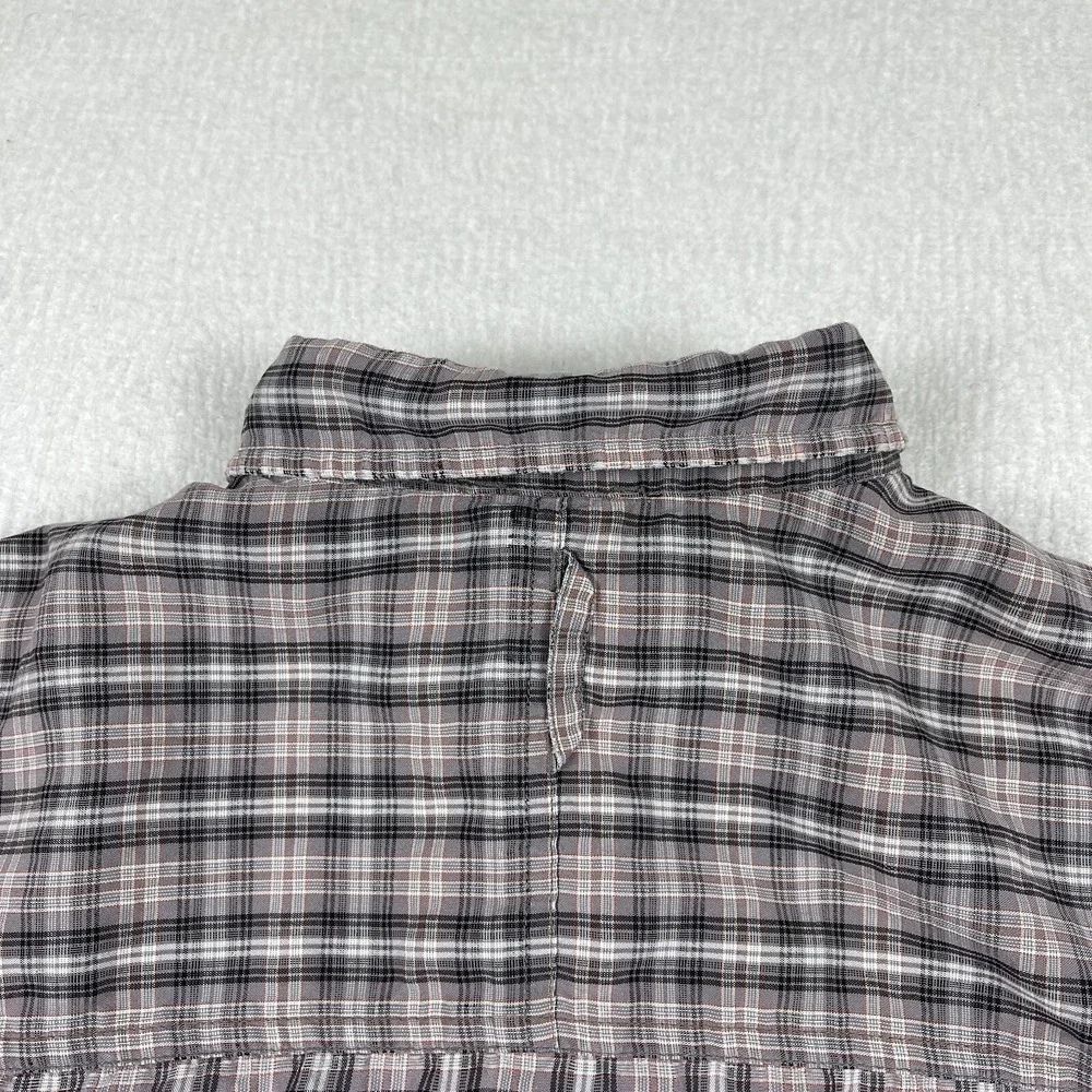 The North Face Shirt Mens Medium Purple‎ Plaid Outdoors Hiking Camping Travel